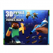 3D ручка 3DPEN-5, Детский набор с трафаретами MINECRAFT для 3-d моделирования