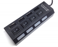 Концентратор USB 2.0 High Speed Hub 4-Ports (on-off)