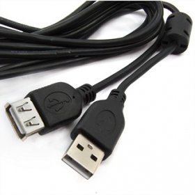 Кабель USB-A-F/USB-A-M - 1.8м (черный)