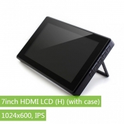 7" HDMI LCD (H) (with case) - Дисплей 7 дюймов, 1024x600, IPS  в черном пластиковом корпусе