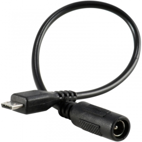 Переходник питания DC 5.5/2.1 на microUSB, черный, 15см