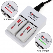 Зарядное устройство Soshine + Два Li-Po аккумулятора Крона 9V 650 mAh