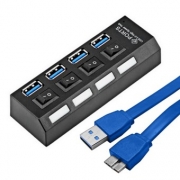 Высокоскоростной хаб USB 3.0 High Speed Hub 4-Ports (on-off)