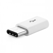 Переходник-адаптер MicroUSB - USB Type C в пластиковом белом корпусе