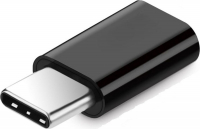 Переходник-адаптер MicroUSB - USB Type C в пластиковом черном корпусе