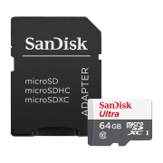 Карта памяти SanDisk Ultra microSDXC Class 10 UHS-I 80MB/s 64GB + SD adapter (SDSQUNS-064G-GN3MA)