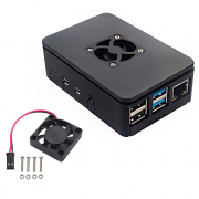 Черный пластиковый ABS корпус с вентилятором для Raspberry Pi 4
